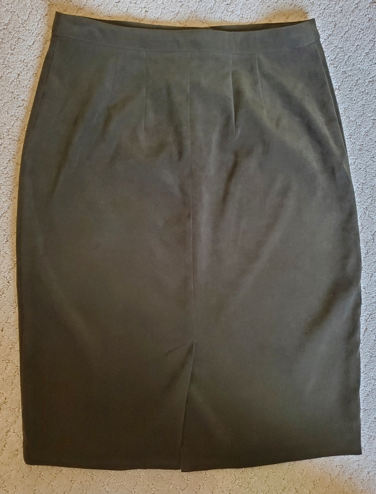 Vintage Olive Green Faux Swede Skirt